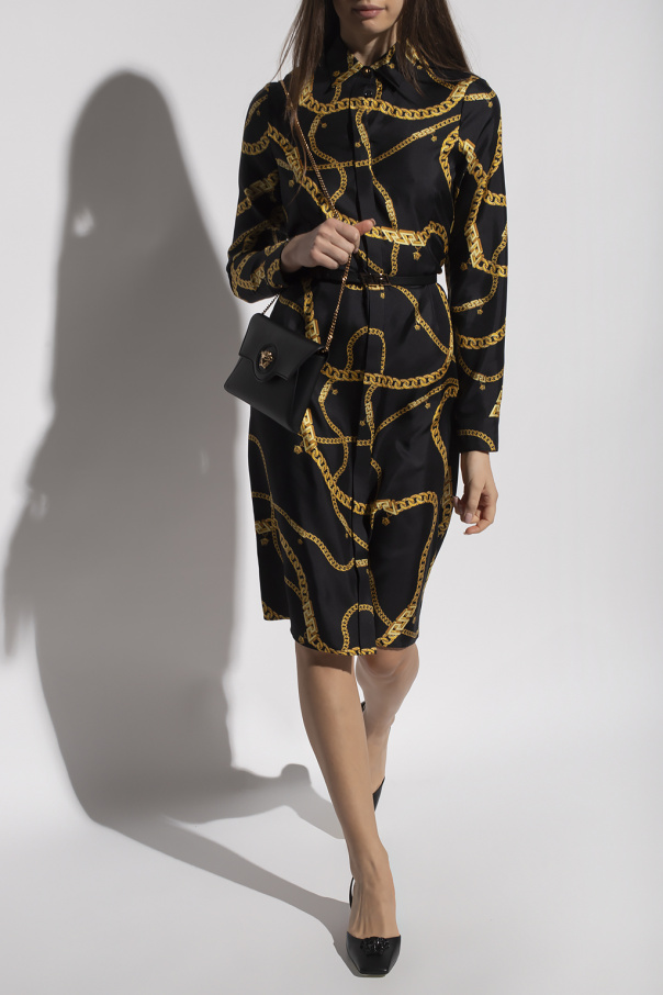 【関税&送料込】Versace Printed Silk Dress 90_1013211-